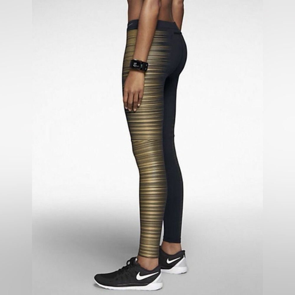 NIKE FLASH WOMEN'S RUNNING TIGHTS (REFLECTIVE) BLACK GOLD